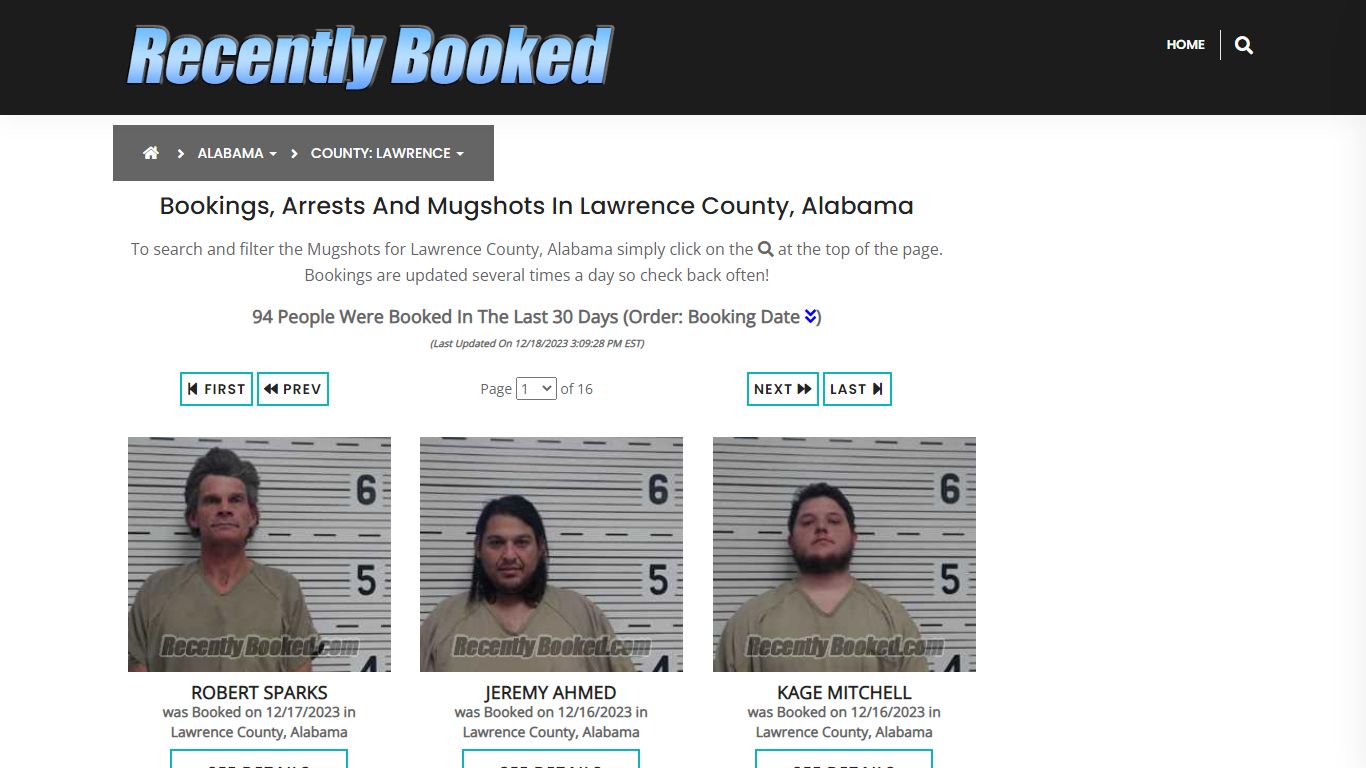 Bookings, Arrests and Mugshots in Lawrence County, Alabama