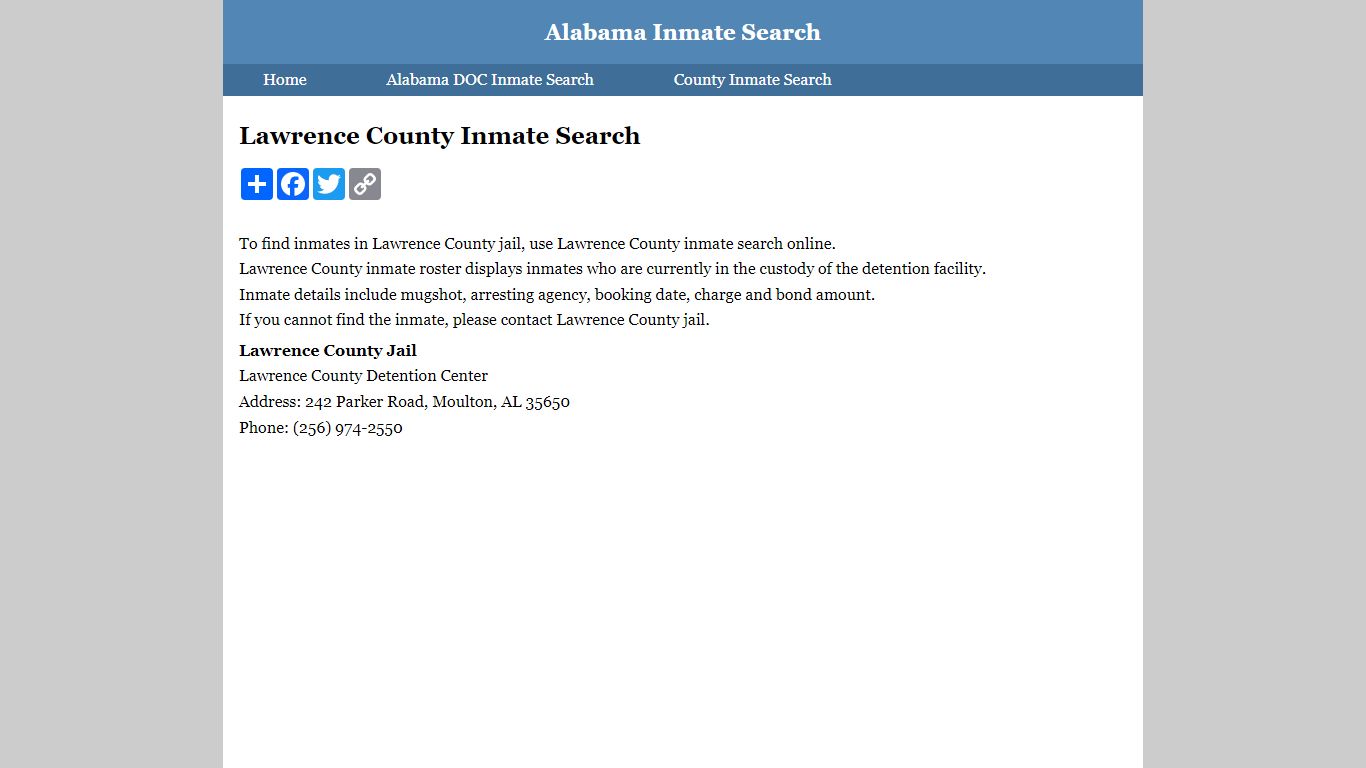 Lawrence County Inmate Search